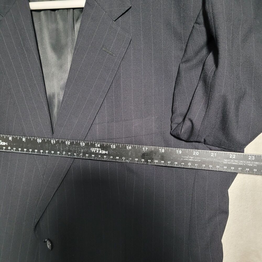 Brooks Brothers Suit Jacket Mens 44R Blue Pinstripe Wool 2 Button Brooksease USA - Picture 10 of 15